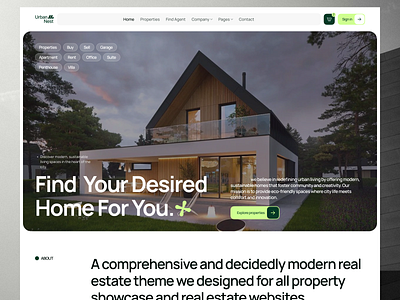 UrbanNest — Real Estate Webflow Template branding design figma green herodesign ideapeel ideapeeltemplate illustration landing page madebyideapeel propertywebsite realestate typography ui uiux ux webflow webflowtemplate