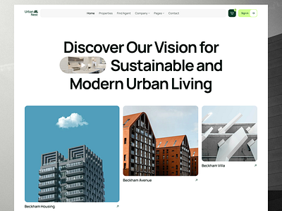 UrbanNest — About Page Design aboutpage animation branding figma framer ideapeel logo realestate realestatedesign realestatetemplate templateideapeel webflow webflow template webflowtemplate