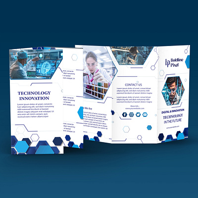 Clean and professional design by Boldline pixel bifold brochure design corporate design hospital foayer menu modern flayer trifodl try fold