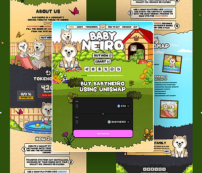 #BabyNeiro Memecoin Website blockchain website crypto token crypyo website meme website memecoin website ui design uiux user interface web3 website website design