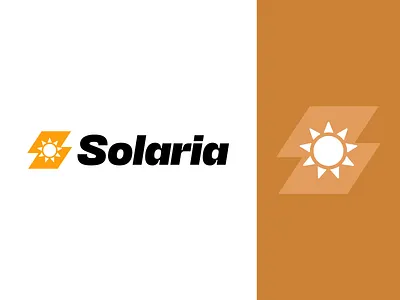 Solaria - solar energy logo app logo brand identity business logo creative logo design electric green tech identity logo logo design modern logo power solar energy logo startup sun abstract logo technology