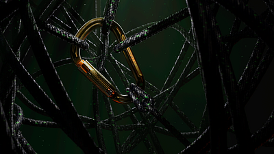 Rope & Carabiner Dynamics 3d 3drender art c4d carabiner cg cgi cinema 4d composition digital dynamic gold graphic design motion design redshift rendering rope simulation underwater visualart
