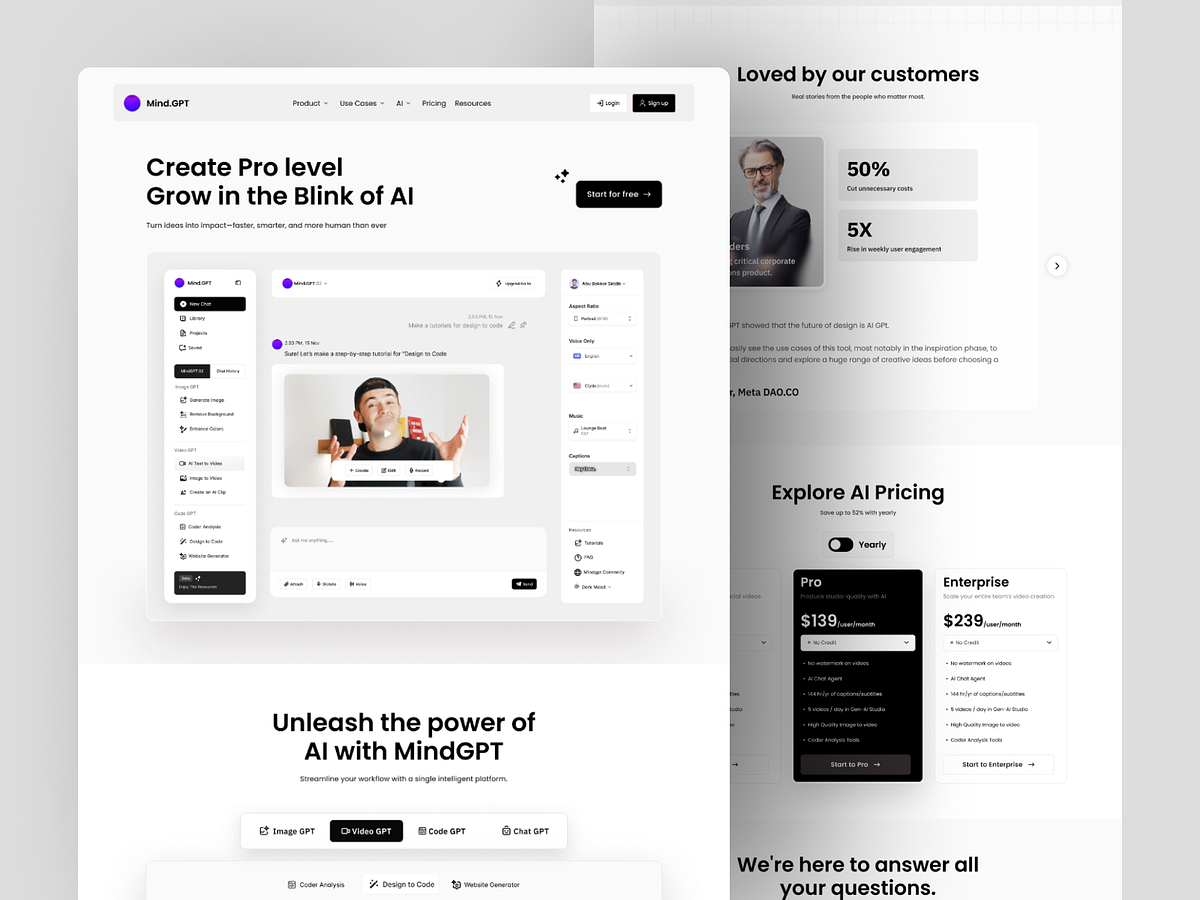 AI Image Generator - SaaS landing page