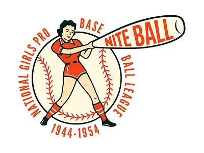 Logo Design - National Girls Baseball League (1944-1954) branding graphic design logo