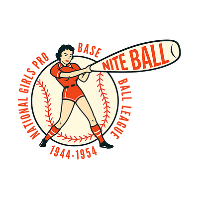 Logo Design - National Girls Baseball League (1944-1954) branding graphic design logo