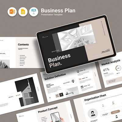 Business Plan Presentation Template 3d agency animation branding business plan corporate design graphic design illustration logo minimal motion graphics presentation project ui