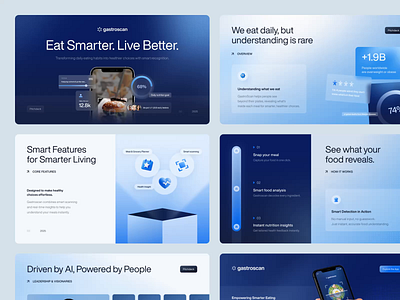 Gastroscan - AI-Based Food Recognition Pitch Deck ai ai scanner animate artificial intelligence b2b brand branding clean dipa inhouse fb food recocgnition food tech healthcare liquid glass minimalist modern design pitch deck saas startup visual identity