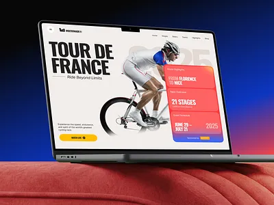 Global Cycling Stream — Tour de France 2025 Concept bold clean cycling e commerce ecommerce landing page marketplace shop sport ui ui design uiux web web design website website design