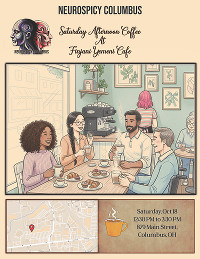 Event Advertisement - Afternoon Coffee graphic design