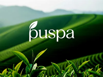 Puspa organic logo design. branding graphic design logo