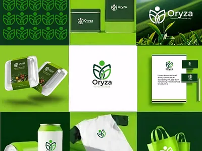 Oryza – Organic Food Brand Logo Design nature inspired logo