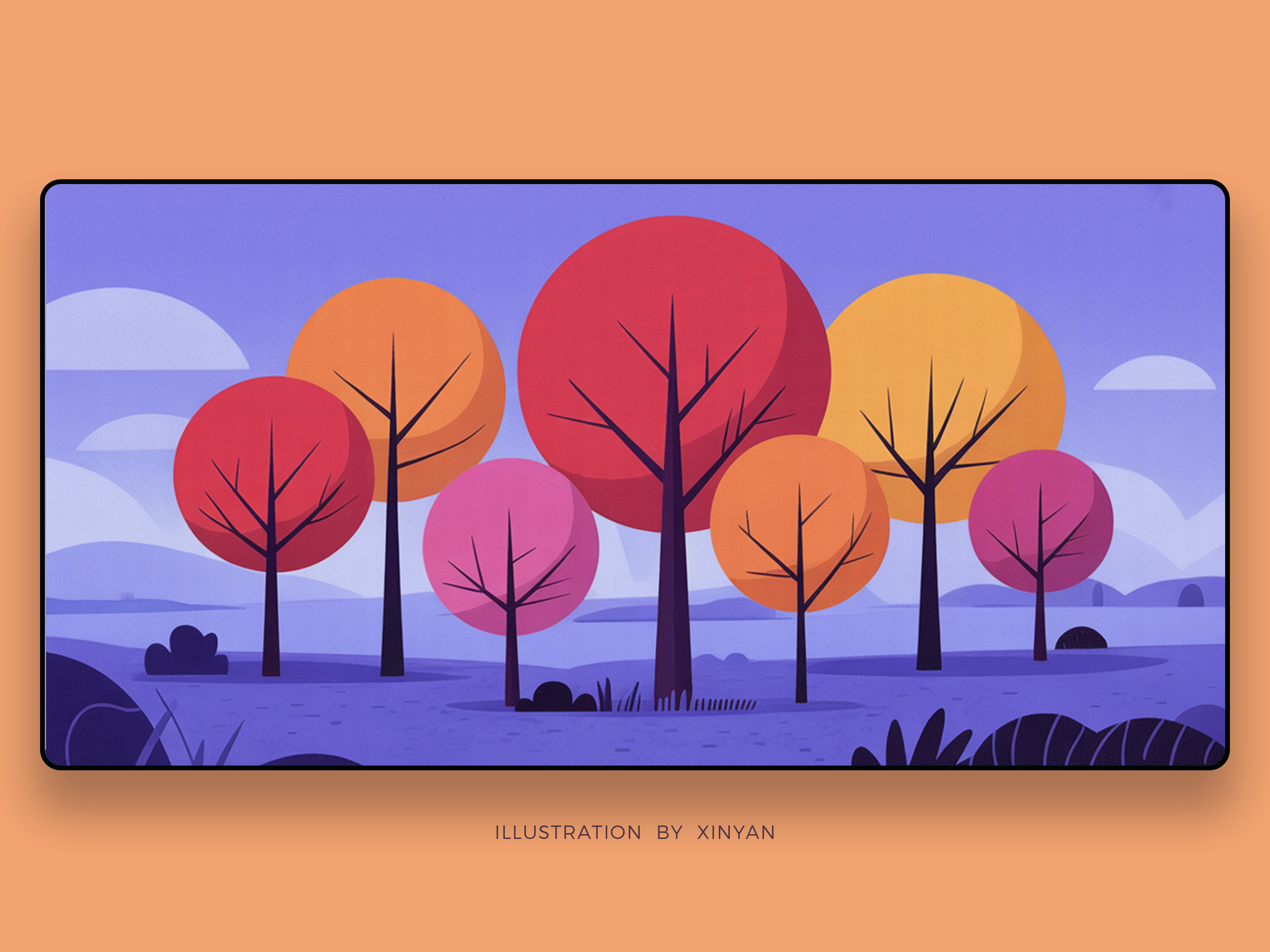 Example of Modern Flat Vector Illustration