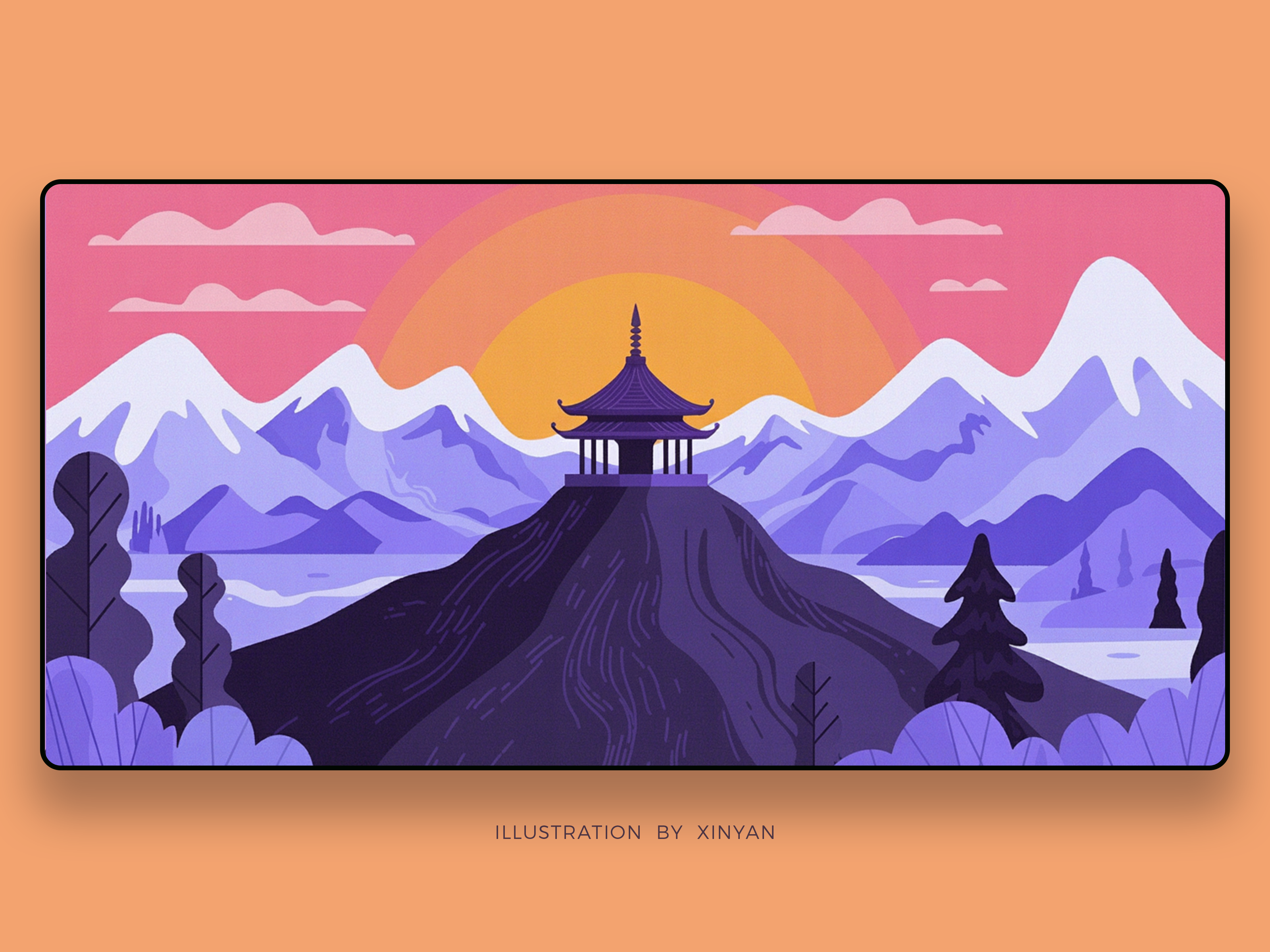 Example of Modern Flat Vector Illustration