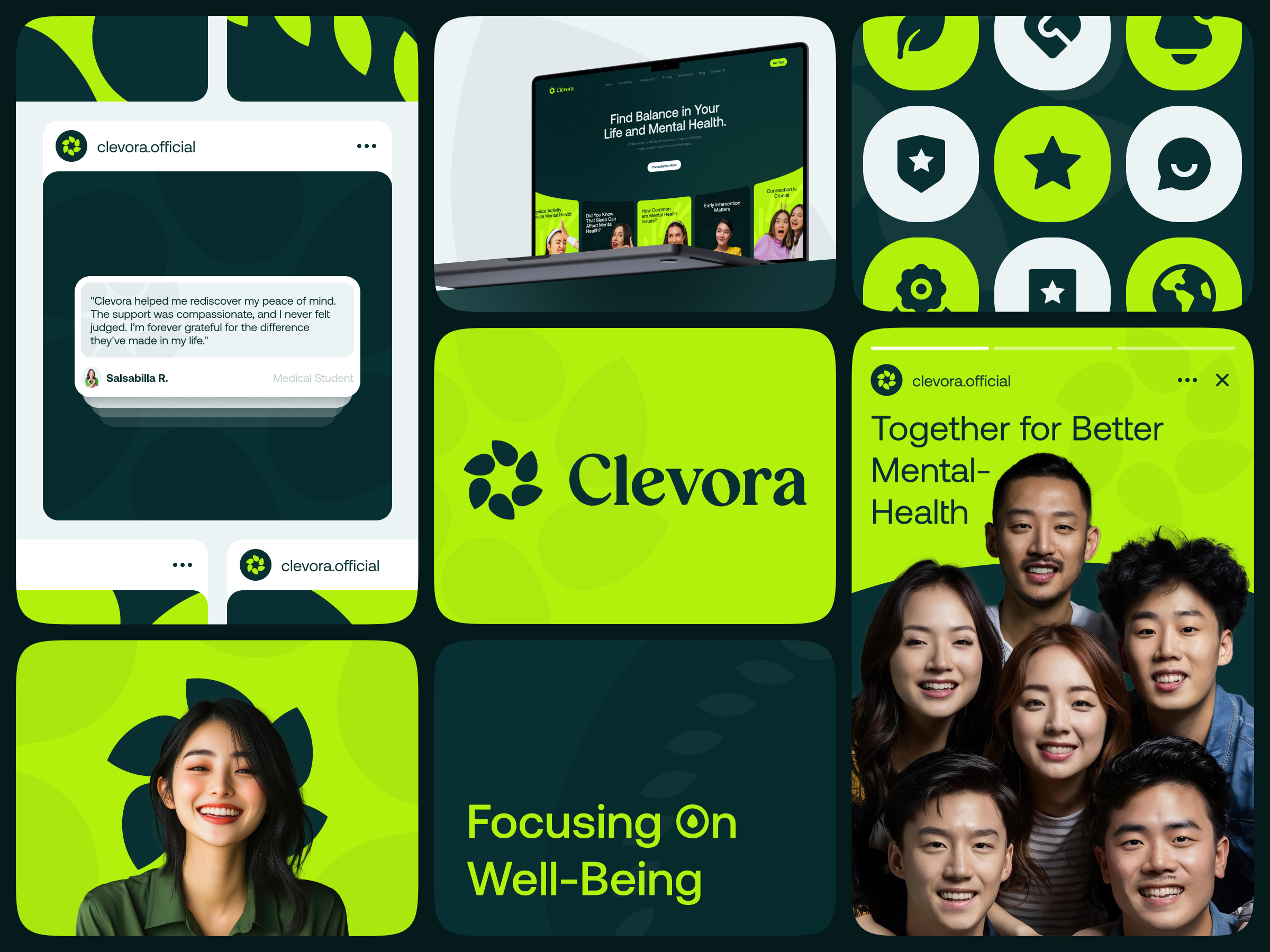 Example of Clevora – Branding Identity for Mental Health Platform