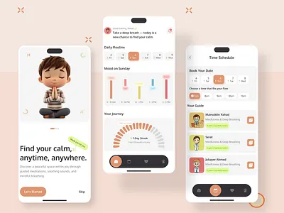Meditation App animation branding checkout design design graphic design illustration personal portfolio landing page ux