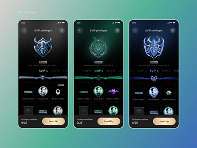 Chat & Game Mobile App — VIP Access Page UI Design app design chatappdesign gameappui mobile app mobileappui premiumappdesign uiux vippage vippagedesign website