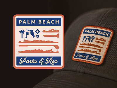 PALM BEACH - Parks & Rec Vintage Hat Patch alligator badge design classic embroidery flag florida gator golf graphic design hat identity illustration lettering logo merch retro sports swamp usa vintage