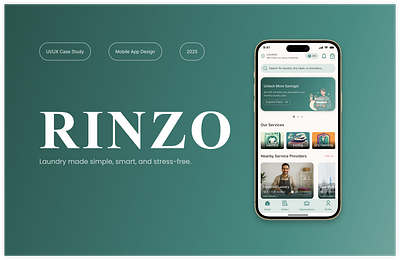 Rinzo Laundry Services App | UI UX | Mobile App |2025 appdesign behanceportfolio casestudy figma laundryapp mobileapp productdesign servicedesign ui uidesign uxdesign