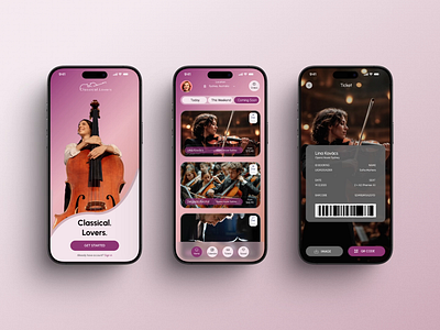 Classical Lovers | Ticketing App for Music app concept app design classical music color palette design system event app figma interaction design interface mobile app mobile ui music app product design sonoda creative ui design uiux user experience user interface ux design visual design