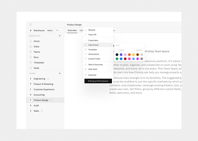 Color Options Dropdown design saas ui ui design ux ux design