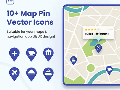 10+ Map Pin Vector Icons branding cafe icon icons illustration logo map navigation restaurant shopping ui uiux ux