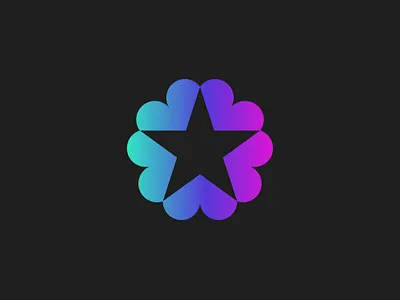 Love Star Logo Design branding dating app dating logo design five love heart star icon logo logo collection logo design logomark love icon love logo love star negative space star heart star icon star logo star love