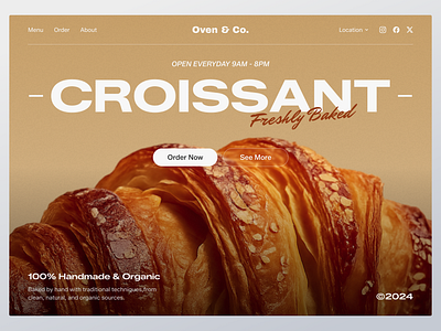 Oven & Co. — Bakery Shop Website Concept bakery bakery shop bakery website clean design company profile design ecommerce ecommerce website food website header website hero section minimalist modern design online shop ui uidesign uiux ux uxdesign website