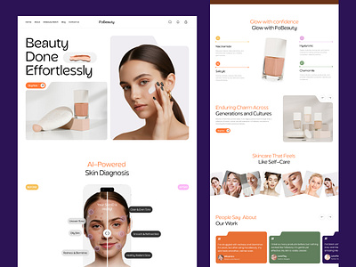 Skincare Ecommerce Website | Beauty & Cosmetics ai powered beauty care cosmetics website design design inspiration ecommerce ecommerce website figma design focotik landing page design landing page designer landingpage designer product design ui ui ux design uiux designer web design website website design website designer