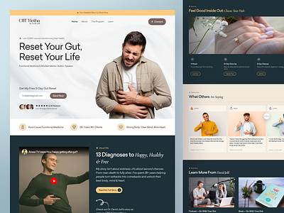 Gut Health Expert Website | Health & Medical | Gut Reset UI doctor portfolio design doctor website functional medicine website gut health gut reset landing page gut reset website health and fitness health coach website healthcare web design healthcare website jabel lifestyle coach website medical medical professional minimal wellness ui nutrition coach website personal website wellness website design