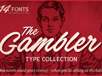 Gambler Type Collection 3d branding collection collection sans display bundle distress print gambler type collection graphic design logo motion graphics sans serif script brush sign painting stamp texture texture clean vintage western