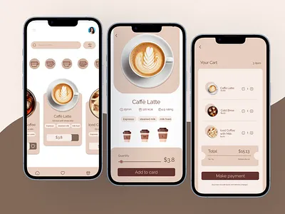 Coffee app Ui design animation app ui design figma ui