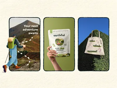 Earthful / Brand identity brand design brand identity branding custom illustration design earthy food and beverage graphic design hand drawn illustration logo packaging print print design protein raster supplement wellness