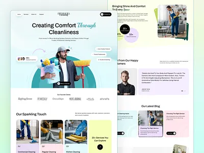 Home Cleaning Service Website agency application booking business website clean cleaning featured home home cleaning home cleaning service homepage interface landing page minimal service booking web app web design web designer webflow wix