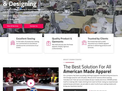 Apparel Manufacturing Website UI Concept branding garmentproduction graphic design illustration landingpage minimaldesign responsiveweb webdesign webxpart