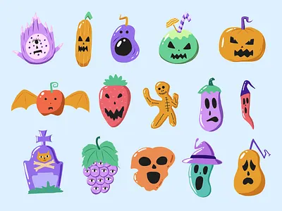 Halloween Fruit Icon 2025 all hallows eve all saints eve. halloween allhalloween animation halloween hand drawing icon illustration vector visual assets
