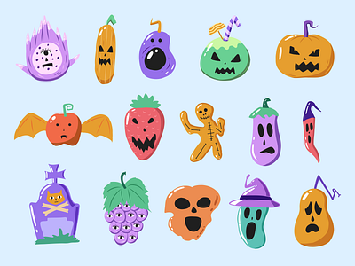 Halloween Fruit Icon 2025 all hallows eve all saints eve. halloween allhalloween animation halloween hand drawing icon illustration vector visual assets
