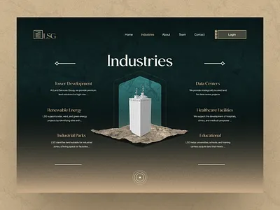 UI-UX for Real estate platform - Industries Page concept industries real estate website services ui ui design ui ux uiux design web design website design