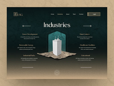 UI-UX for Real estate platform - Industries Page concept industries real estate website services ui ui design ui ux uiux design web design website design