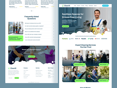 Cleaning Janitorial Maid Services Company Website UI Design branding clean and modern ui design cleaning service figma intuitive website janitor janitorial service company landing page modern website office cleaning service provider peno lab service service based company startup ui design user friendly website web design webflow website design