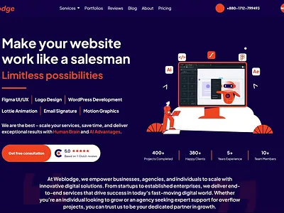 Weblodge agency I White label service agency animated email signature figma uiux logo lottie motion graphics weblodge wordpress