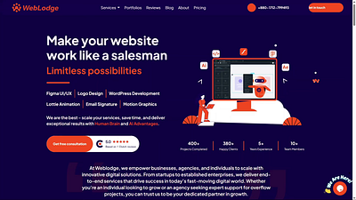 Weblodge agency I White label service agency animated email signature figma uiux logo lottie motion graphics weblodge wordpress