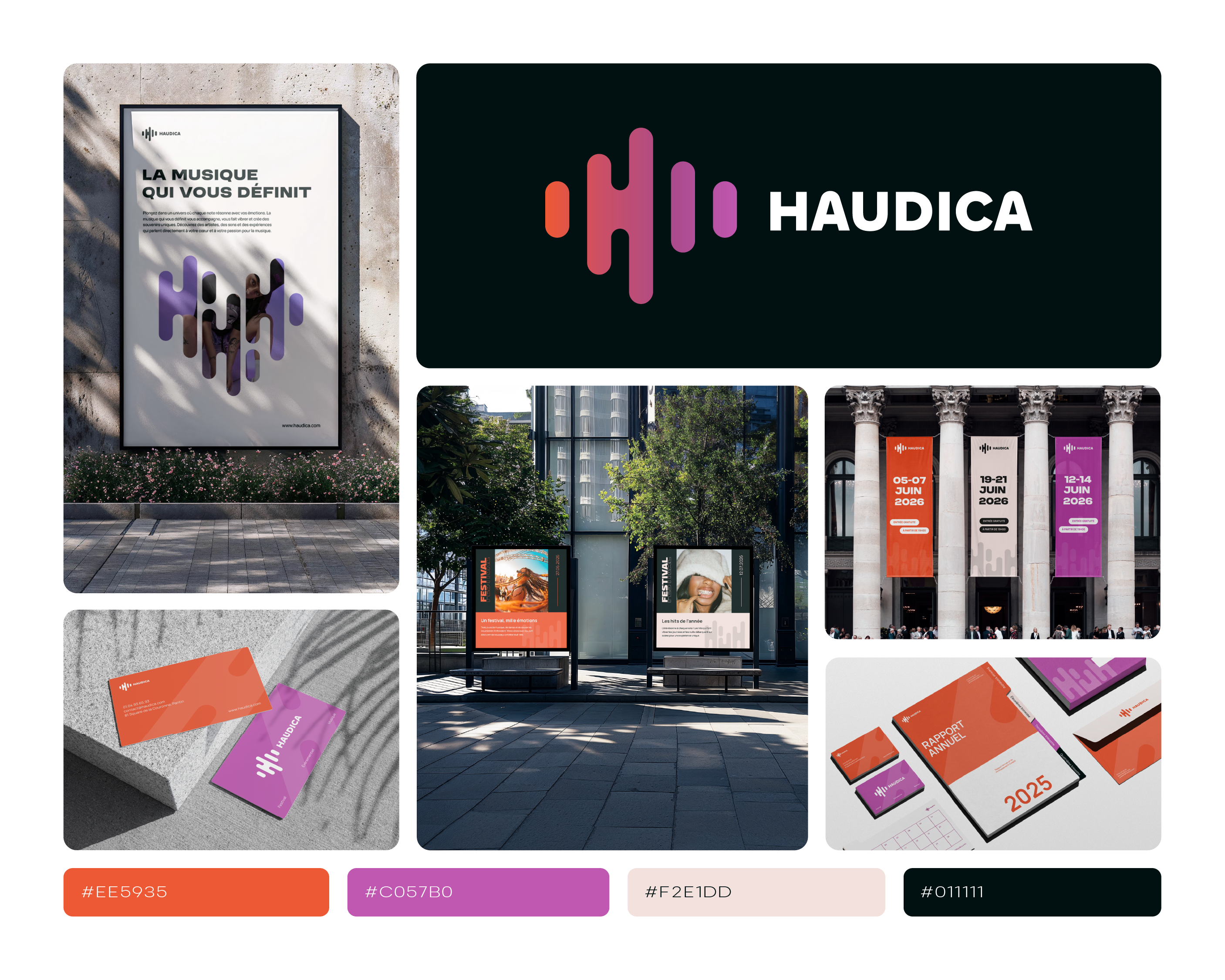 HAUDICA | Brand Identity brand brand identity branding color palette concept logo concept marque creative branding design event festival festival branding graphic design logo logo desgn modern modern logo music ui visual visual identity