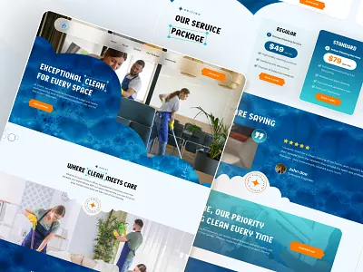 Cleaning Service Website Design branding graphic design product service startup ui ux web website