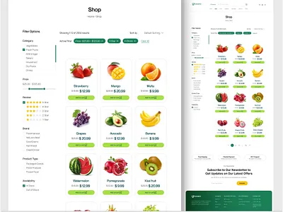 Grocery - Filter products & Shop page grocery grocery app design grocery category page grocery filter page grocery filter products page grocery full website design grocery home page grocery landing page design grocery product listing grocery product listing page grocery product page grocery shop page grocery website design