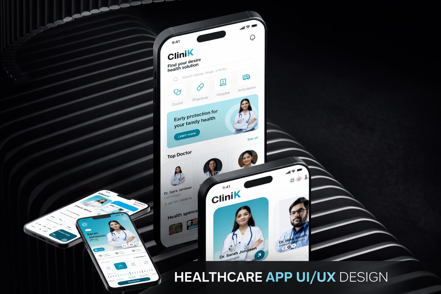 CLINK Care Medical Consultation App android app app mockup app ui clean ui dashboard ui health app health tech healthcare app interaction design ios app medical app mobile app mobile ui modern ui product design saas startup telemedicine ui design ux design