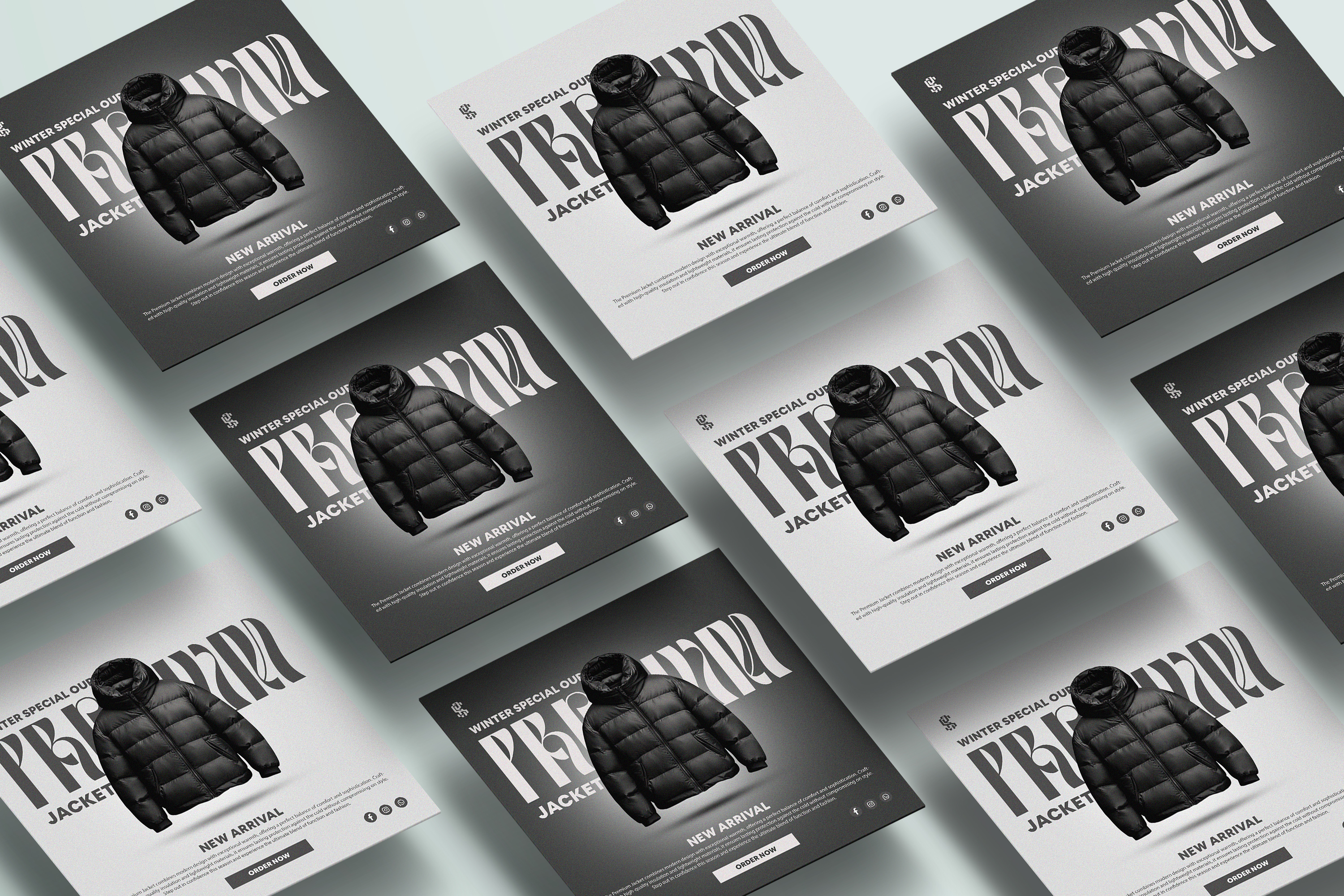 Premium Winter Jacket Campaign Design cloth branding cloth poster design cloth social media poster design jacket banner design jacket poster jacket poster design jacket tranding design luxury cloth poster design social media poster design winter poster design