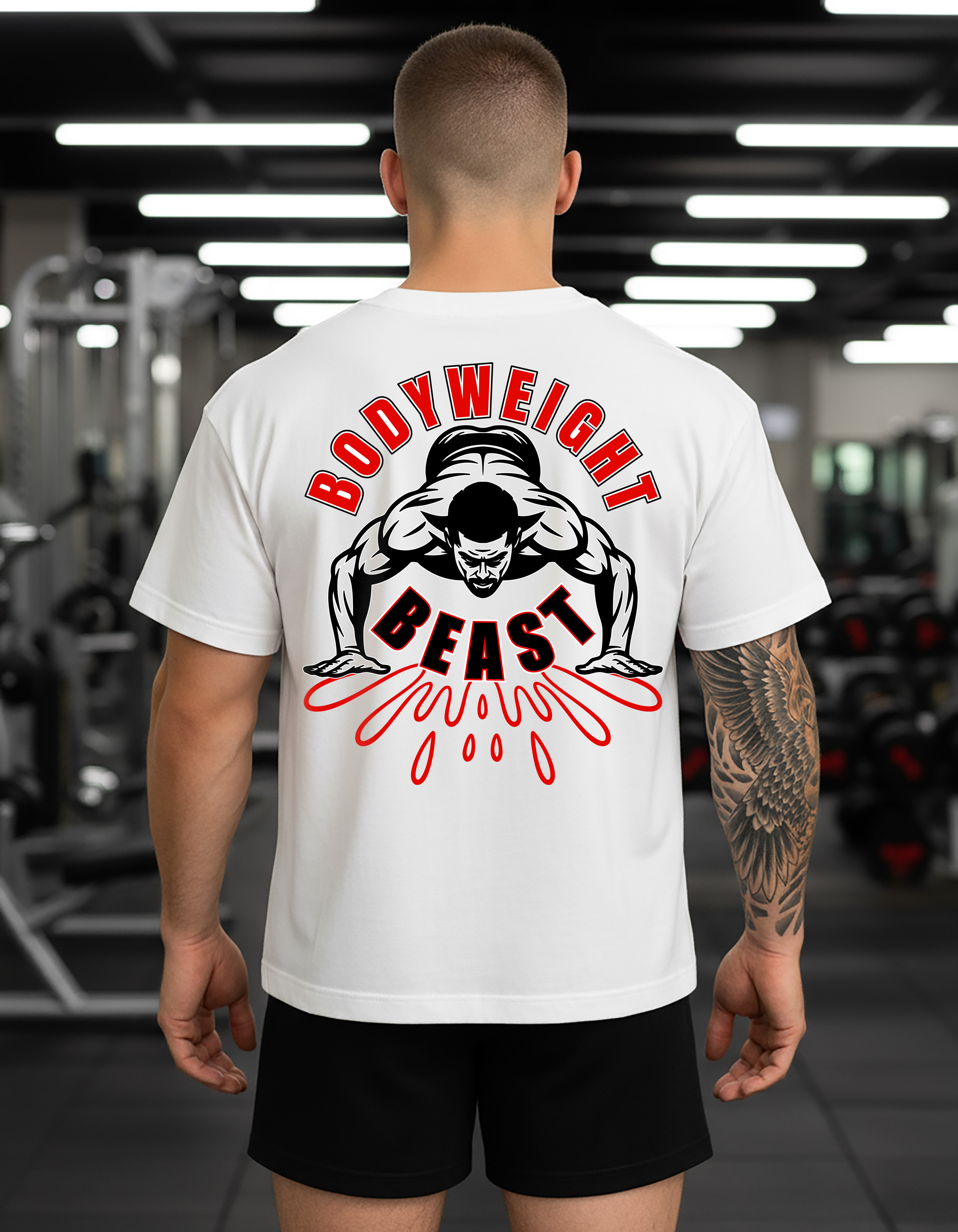 Bodyweight Beast & TRAIN ANYWHERE ANYTIME | Motivational Fitness activewear illustration apparel apparel design bodyweight training gym apparel motivational clothing t shirt t shirt design tshirt tshirt design