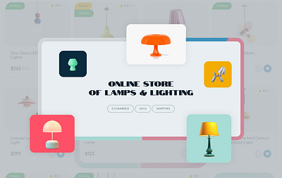 E-commerce. Online store of lamps & lighting e commerce ecommerce lamp lightning online store responsive store ui
