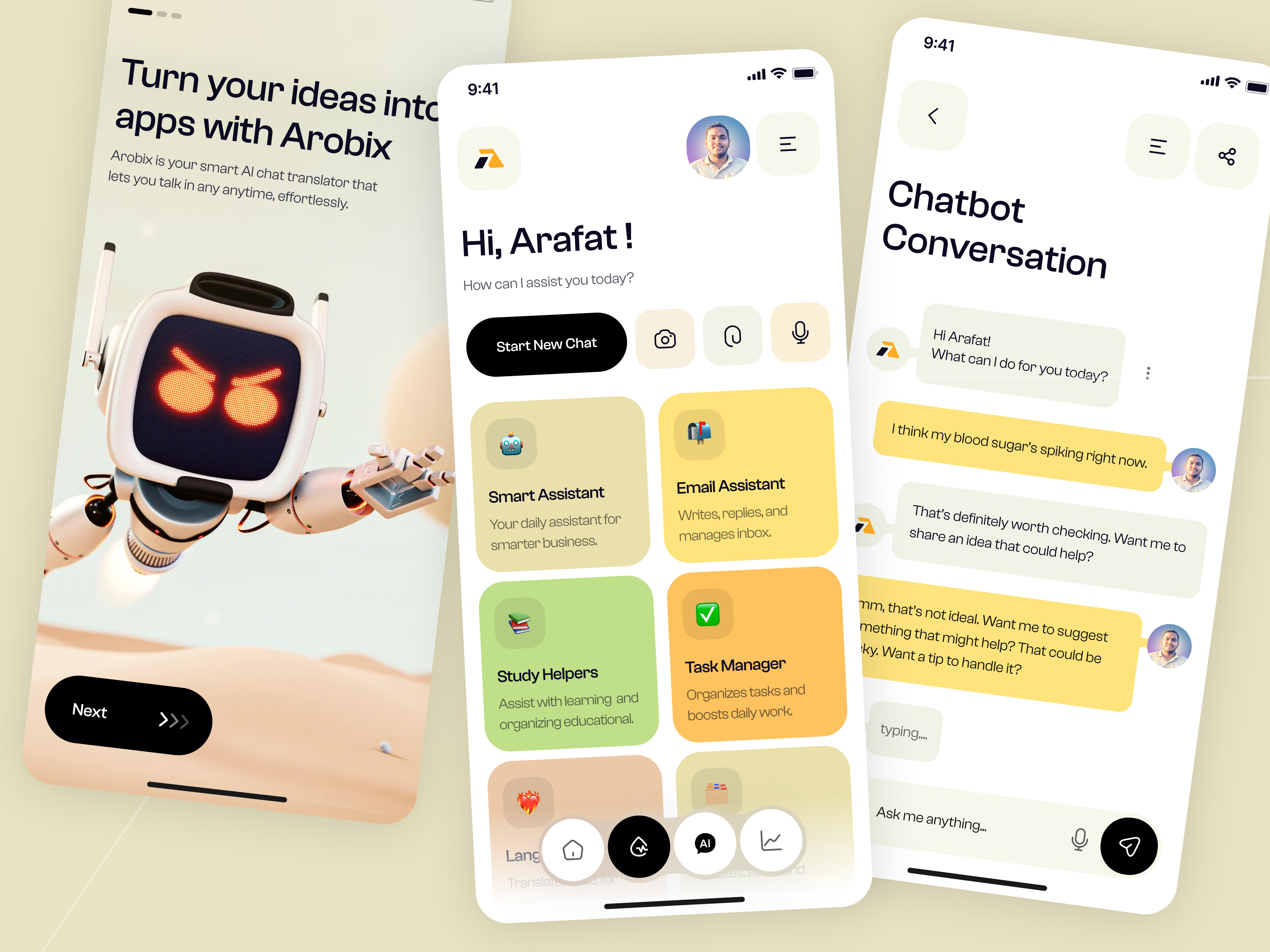 AI Chatbot Mobile App Ui Design ai assistant ai chatbot app app ui artificial inteligent app chat chat ai chat app chatbot chatbot app ios mobile mobile app design mobile ui mobile ui design mobile ux prompt ui ui design ux web3