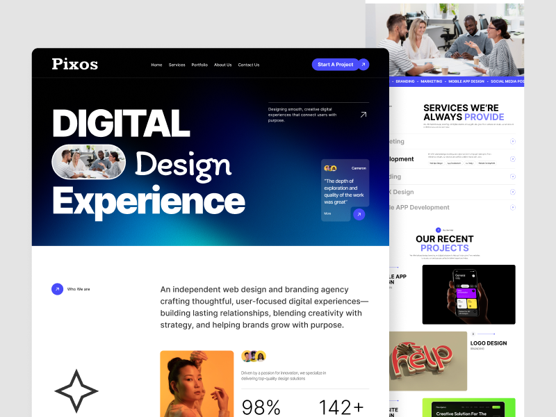 Modern Digital Agency Website Design agency agency website business website clean company website creative creative agency design portfolio digital agency landing page digital product landing page modern digital agency portfolio saas website design
